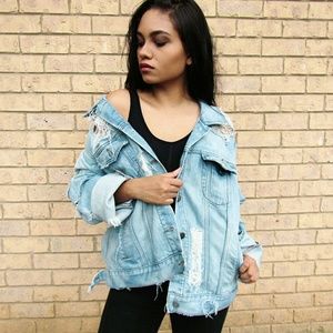OLD NAVY ripped denim jacket